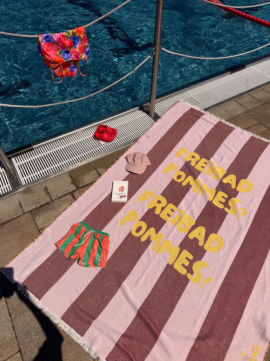 Baumwolldecke "Freibad & Pommes" ♡ - Wollbebi
