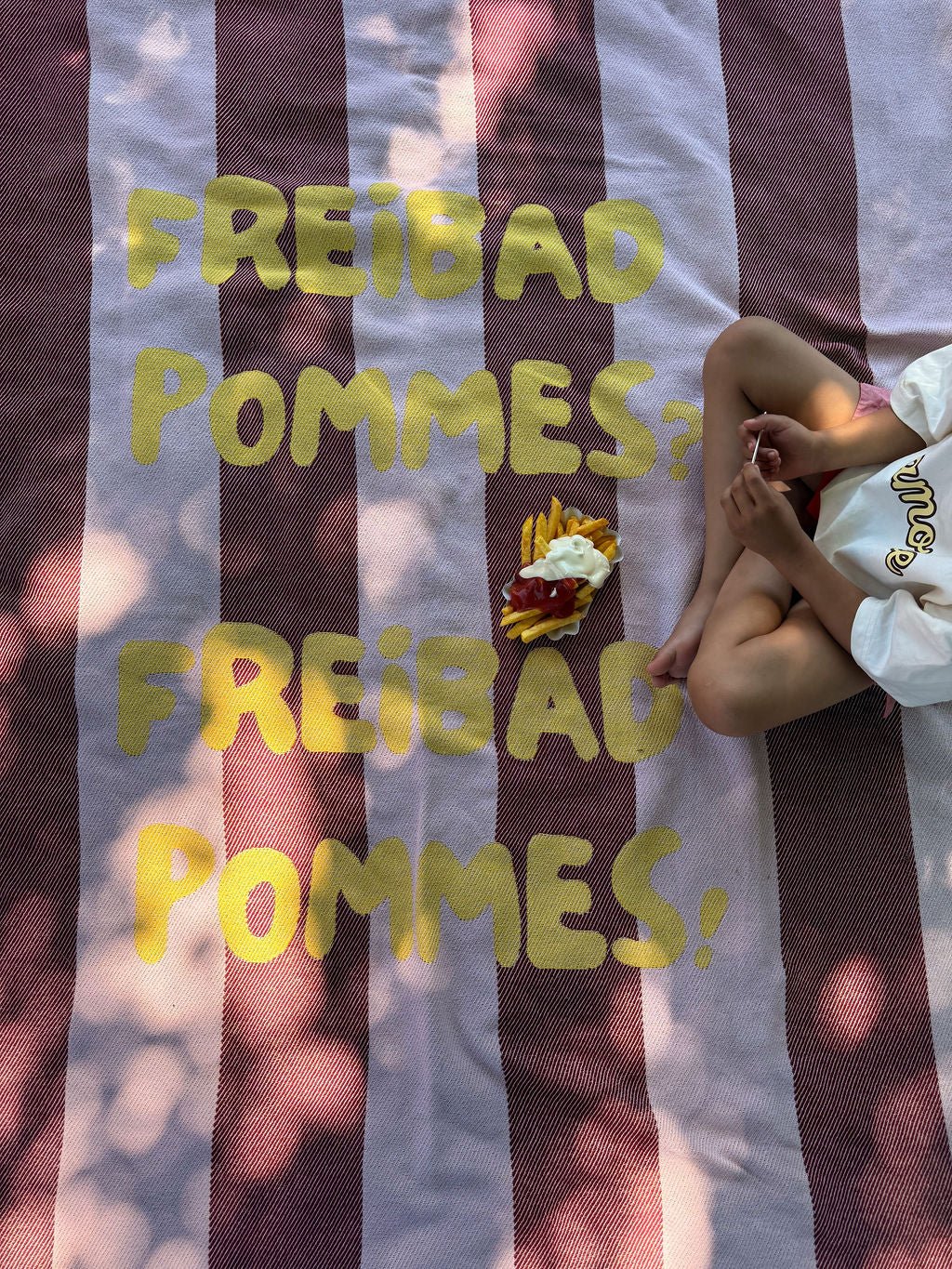 Baumwolldecke "Freibad & Pommes" ♡ - Wollbebi