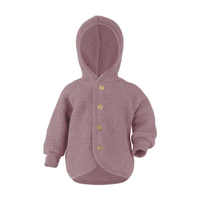 Jacke mit Holzknöpfen rosenholz - Wollbebi