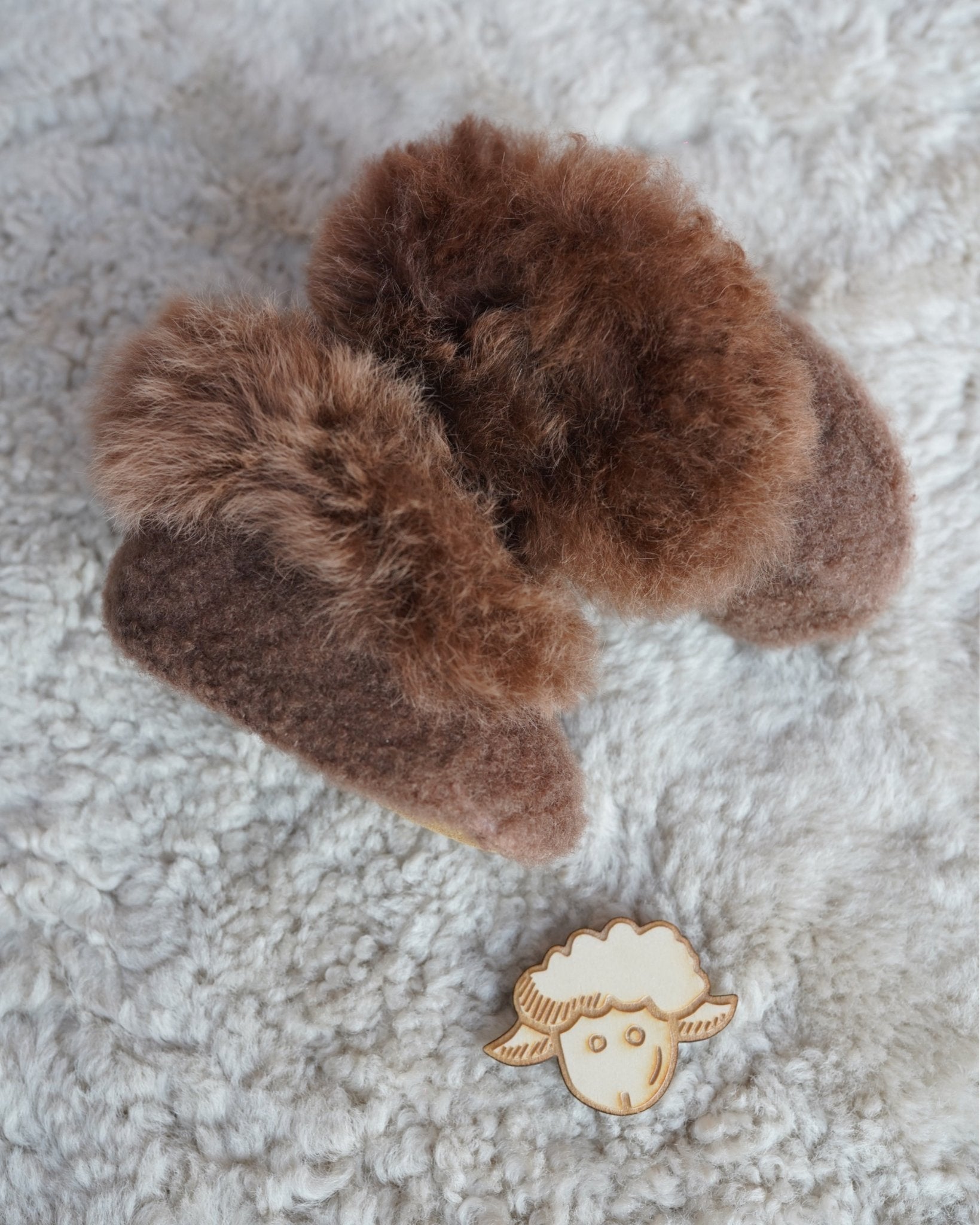 kuschelige Lammfell - Alpaka Schuhe - Wollbebi