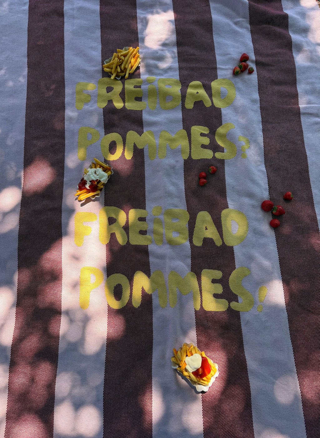 Baumwolldecke "Freibad & Pommes" ♡ - Wollbebi